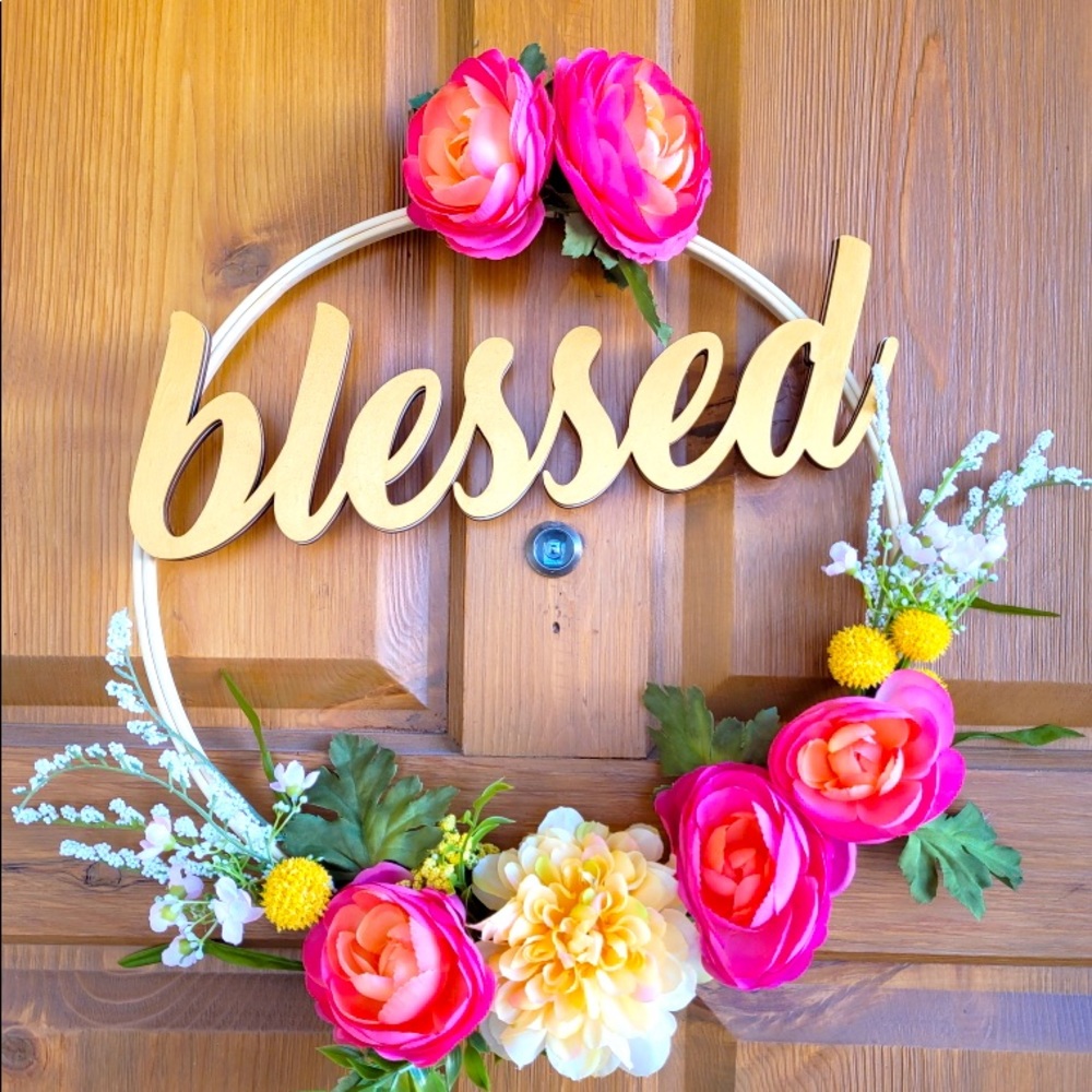 Handmade blessed door wreath